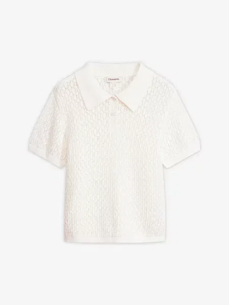 Sweter ażurowy z czystej bawełny biały
