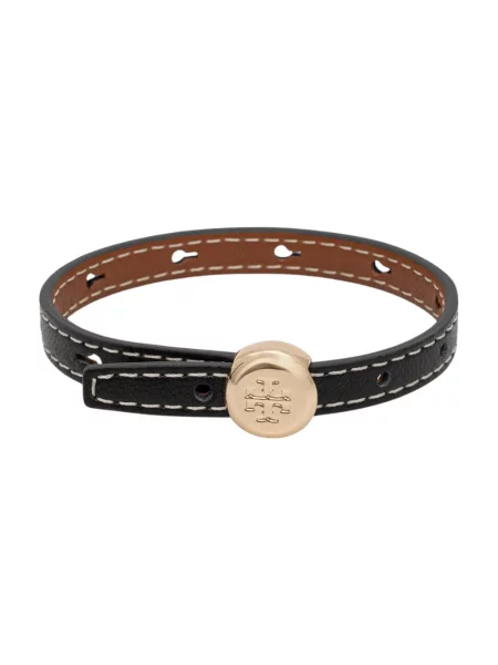 Tory Burch bransoletka skórzana Icon czarna