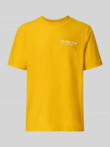 T-shirt o kroju regular fit z czystej bawełny Tommy Hilfiger żółta