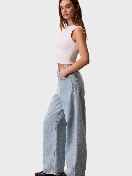 Джинсы Calvin Klein Jeans с принтом голубые