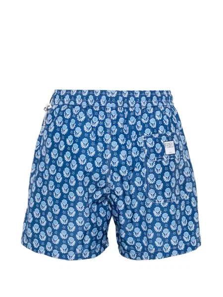 Slip de baie Fedeli cu model floral cu imagine albastru