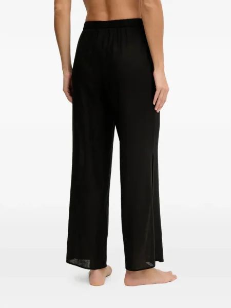 Haftowane spodnie Karl Lagerfeld czarne