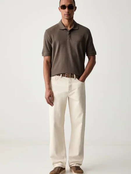 Tricou polo Armani Exchange maro