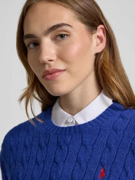 Sweter wełniany z mieszanki wełny lana i kaszmiru Polo Ralph Lauren niebieski