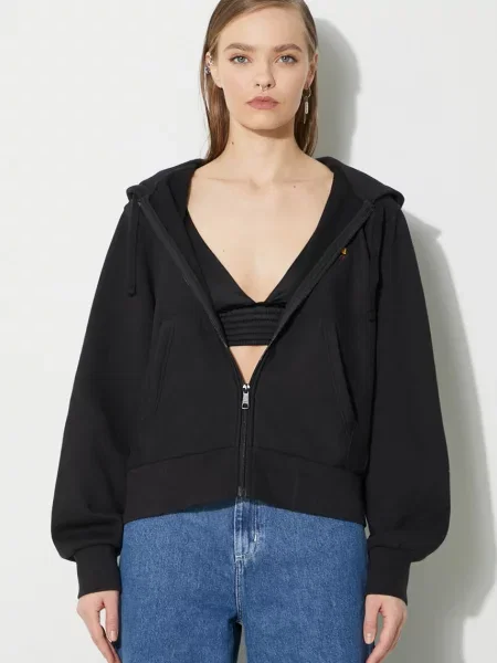 Куртка Carhartt Wip з капюшоном з аплікацією чорна