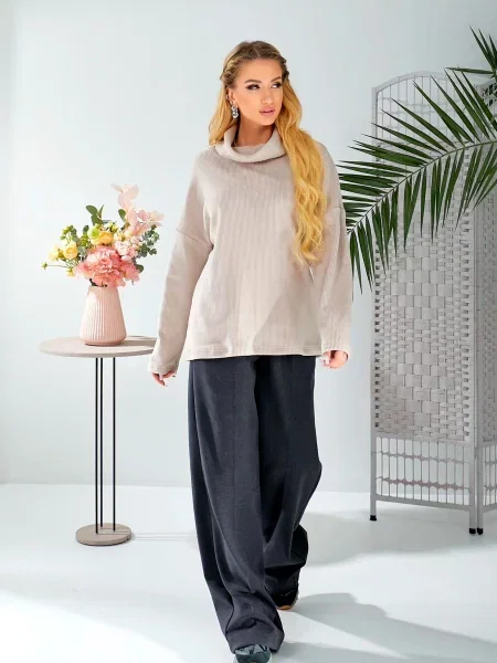 Светр LadyLike бавовна/поліестер бежевий