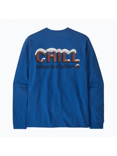 Hosszú ujjú póló Patagonia kék