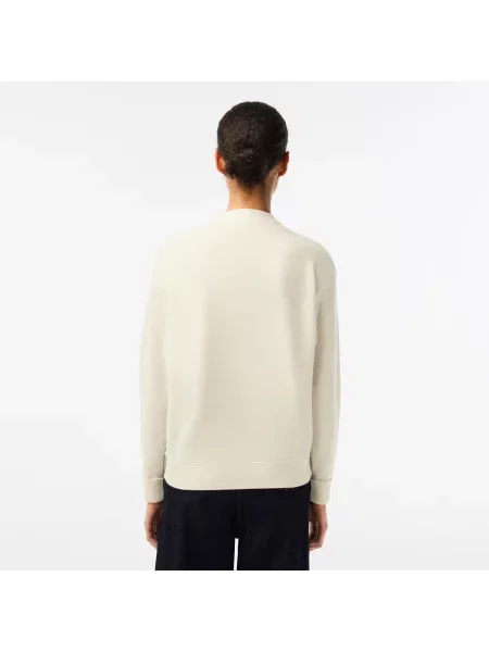 Lacoste Sweter Z Dekoltem W Serek Lacoste beżowy