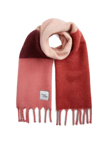 Fular Tommy Hilfiger cu franjuri roz