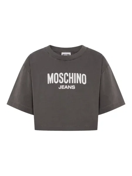 Koszulka Moschino Jeans z nadrukiem szara