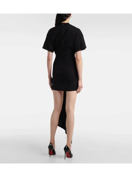 Rochie David Koma din jerseu drapată negru
