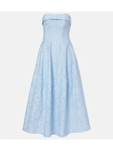 Rochie midi Simkhai cu broderie până la genunchi de costum albastru