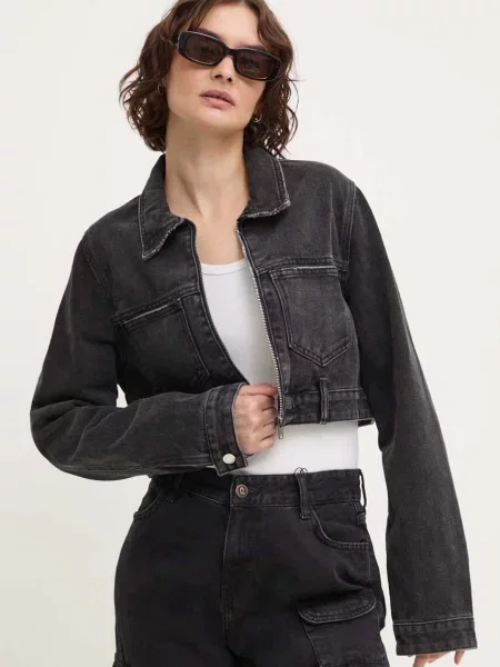 Дънково яке Answear Lab преходен модел черно