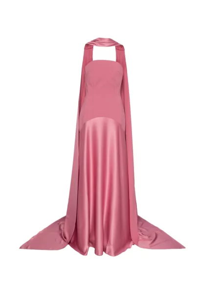 Rochie maxi Solace London fără bretele roz