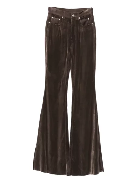 Pantaloni Rick Owens de catifea maro