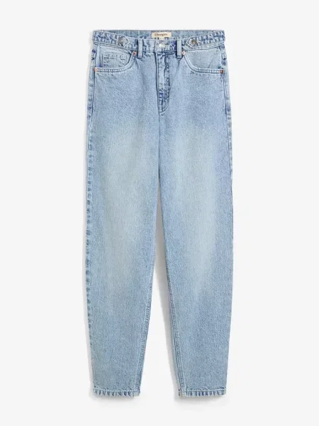 Jeansy mom high waist cropped niebieskie