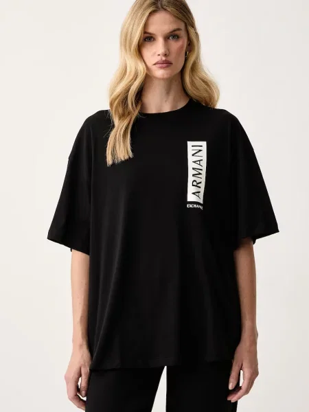 Armani Exchange tricou pentru femei din negru