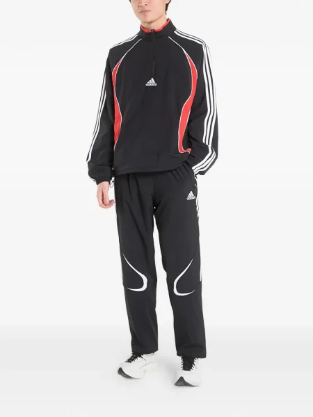 Antrenament grafic tricou Adidas Spezial de jumătate de fermoar negru