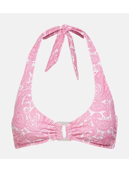 Bikini Heidi Klein z dekoltem halter różowy