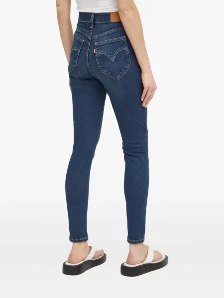 Ретро слаб дънки skinny fit Levi's® с разкъсвания синьо