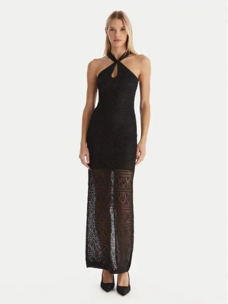 Guess sukienka CYNTHIA maxi dopasowana czarny