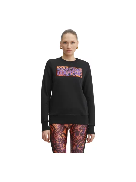 Dzianinowa bluza Versace Jeans Couture z nadrukiem czarna