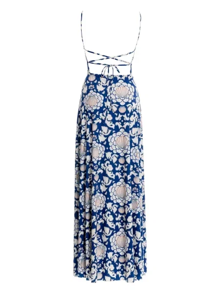 Rochie maxi Agua Bendita cu imagine de costum albastru