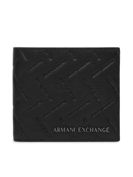 Armani Exchange denarnica moška usnjena črna