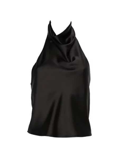 Top Imperial cu gât halter negru