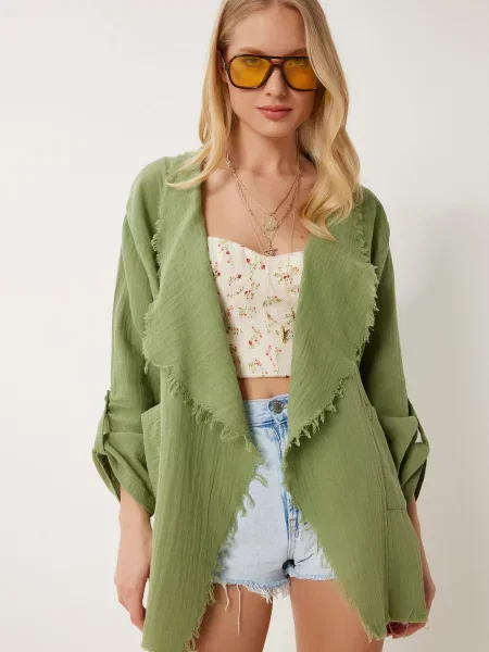 Happiness İstanbul Palton de vară oliv