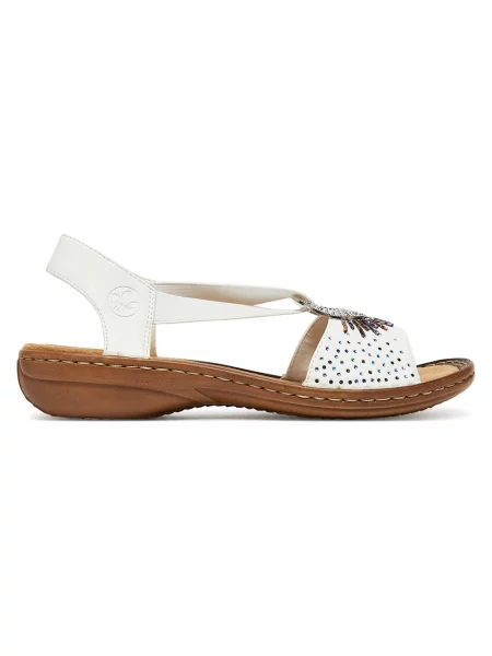 Sandály Rieker Syntetický bílé