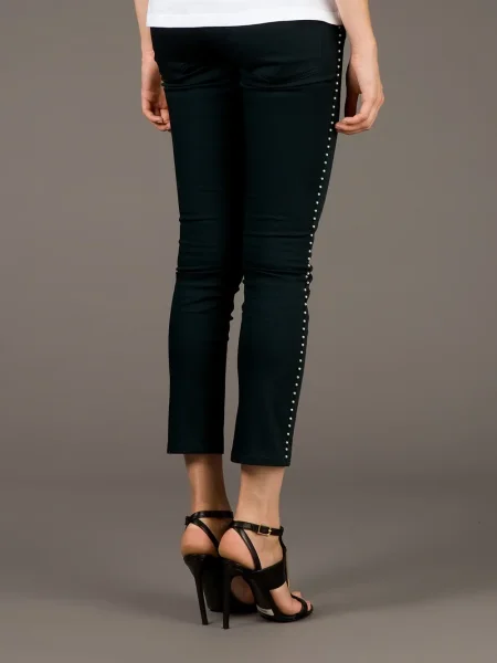 Cropp pantaloni Alexander Mcqueen cu mărgele verde