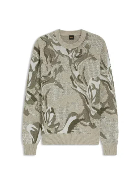 Boss Sweter Aflorado beige zielony