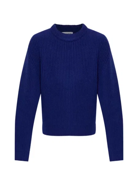 Pulover Jil Sander cu decolteu rotund albastru
