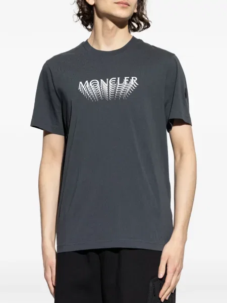 Majica Moncler s autogramom siva