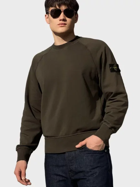 Флісовий світшот Stone Island з камінням коричневий