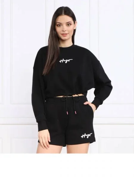 HUGO Hanorac Delive | Cropped Fit negru