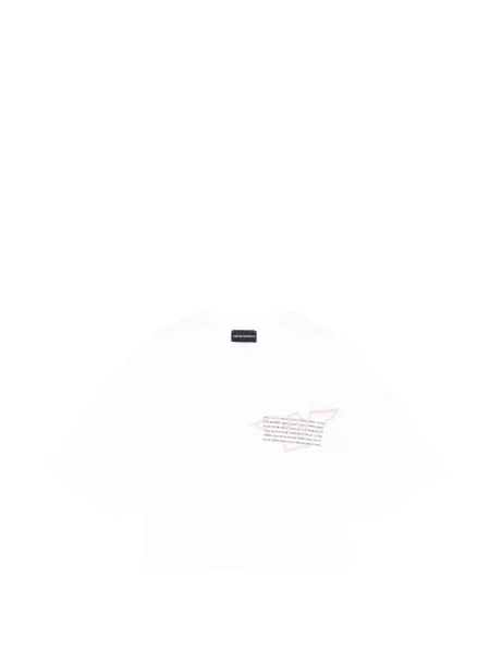 Decupat tricou Emporio Armani cu imagine alb