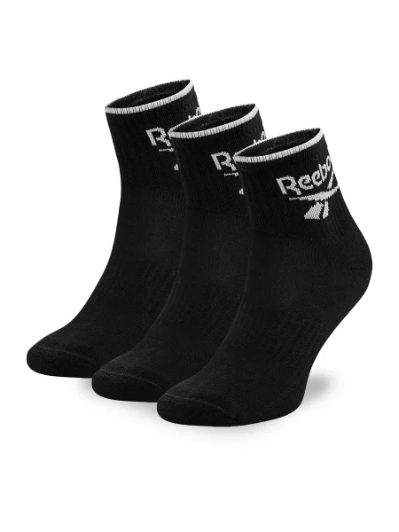Set de 3 perechi de șosete medii unisex Reebok negru