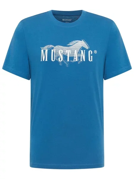 T-shirt Mustang Austin z czystej bawełny organicznej niebieska