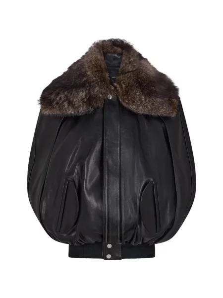 Gulerat geanta de piele Rabanne negru