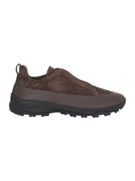 Sneakersy Zegna skórzane brązowe