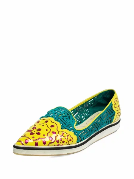 Φλοράλ sneakers Nicholas Kirkwood κίτρινο