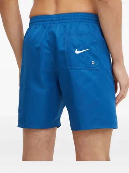 Slip de baie Nike cu cordon cu imagine tricotate albastru