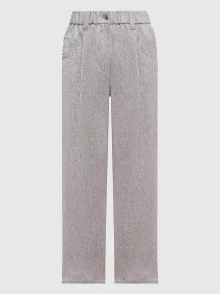 Шерстяные брюки Brunello Cucinelli серые