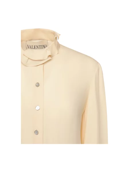 Lniana koszula Valentino Garavani beżowa