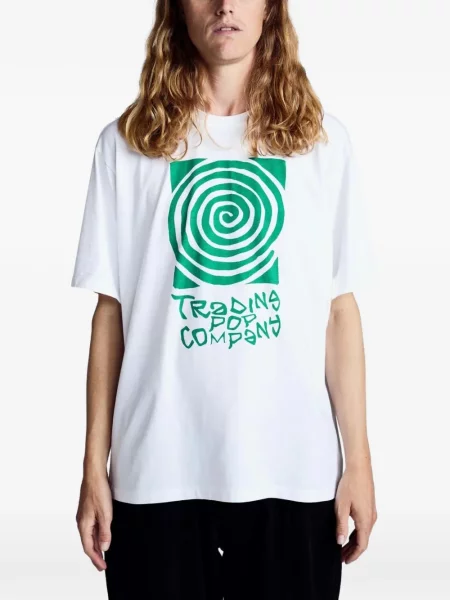 Tricou Pop Trading Company cu imagine alb