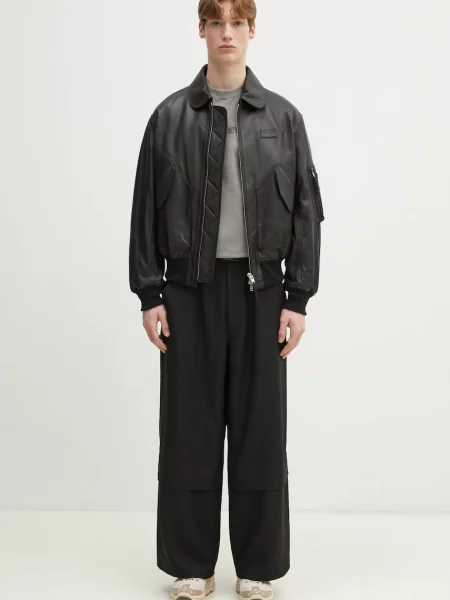 Кожаная куртка Kenzo черная