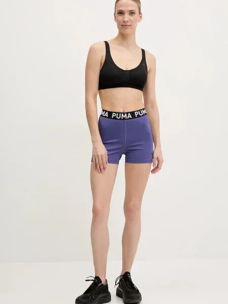 Шорти для тренувань Puma Strong з принтом висока посадка фіолетовий