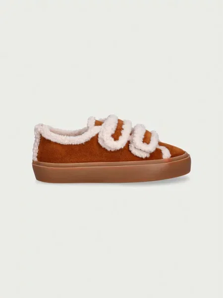 Inuikii SHEARLING LOW VELCRO sneakers detské semišové hnedá